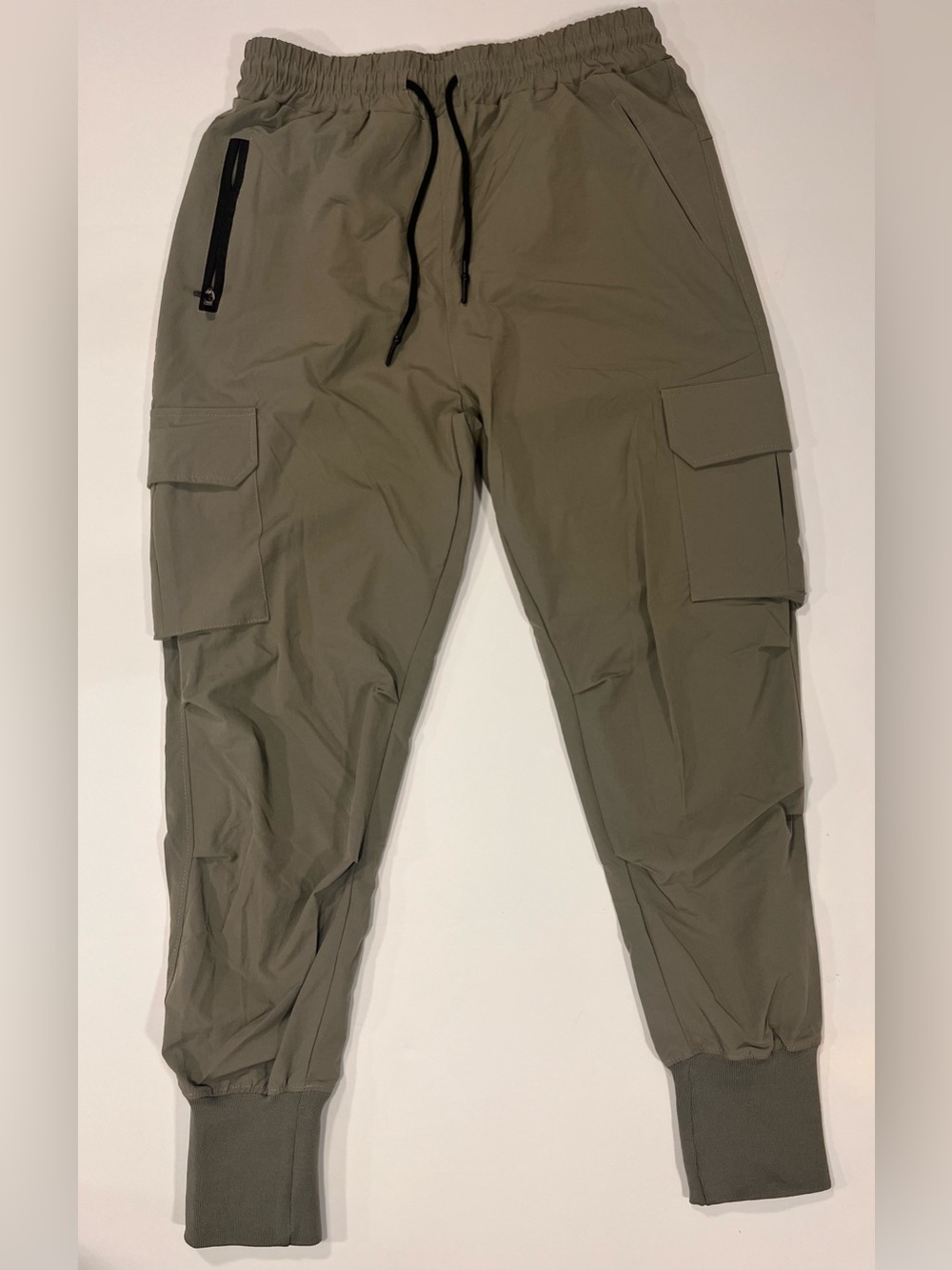 Men's Olive Cargo Jogger Pants with Utility Pockets